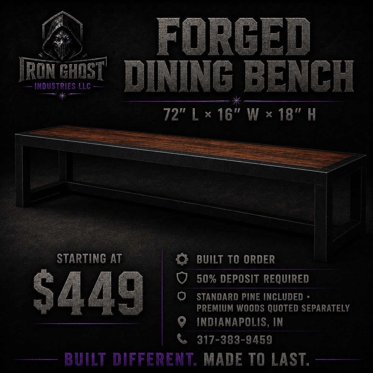 Forged Dining Bench advertisement