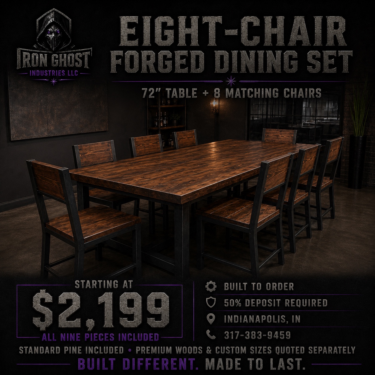 Eight-Chair Forged Dining Set advertisement