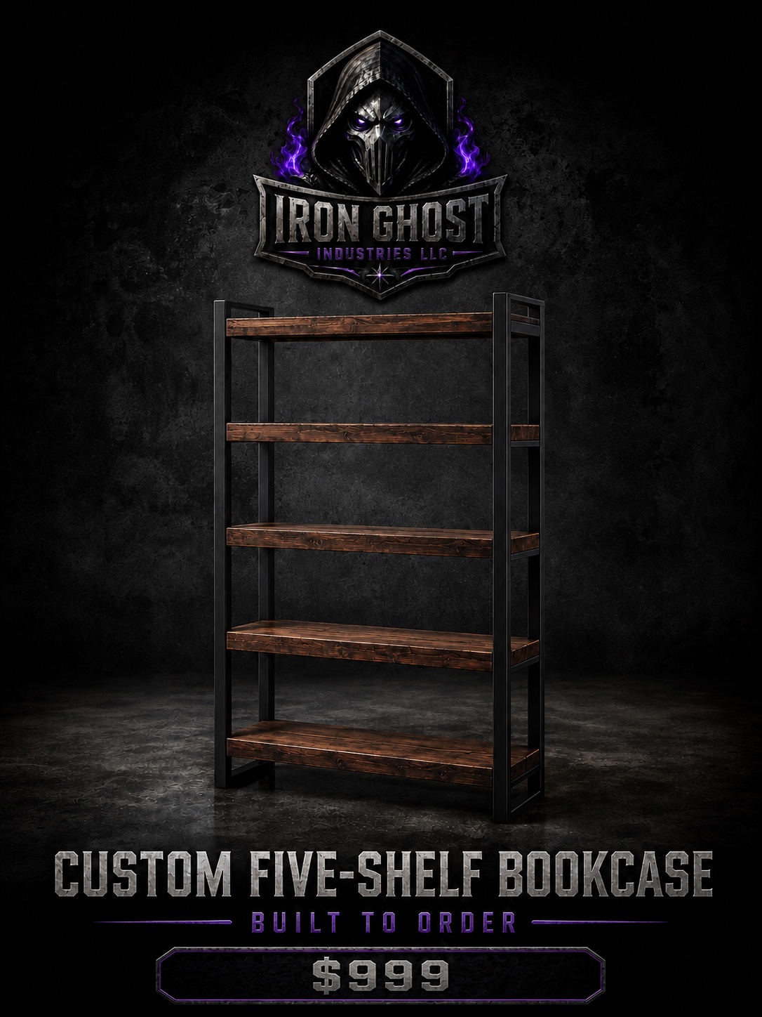 Custom Five-Shelf Bookcase advertisement