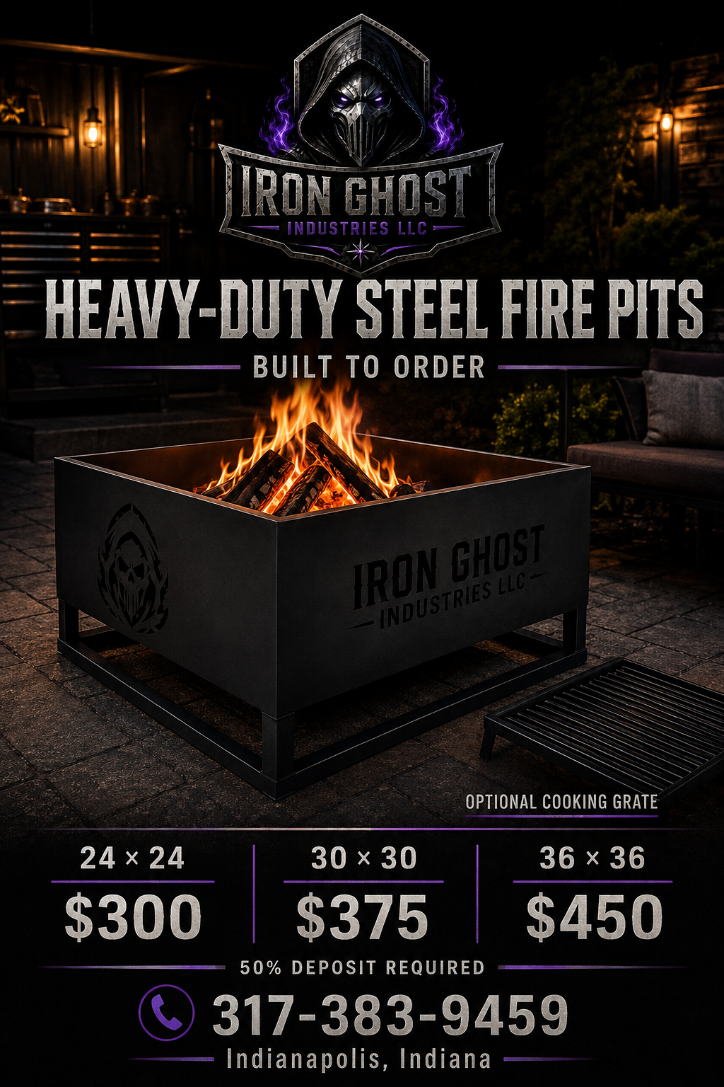 Heavy-Duty Steel Fire Pits advertisement