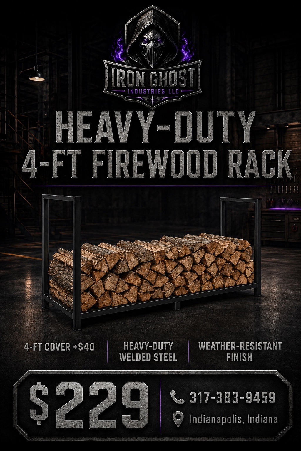 4-Foot Firewood Rack advertisement