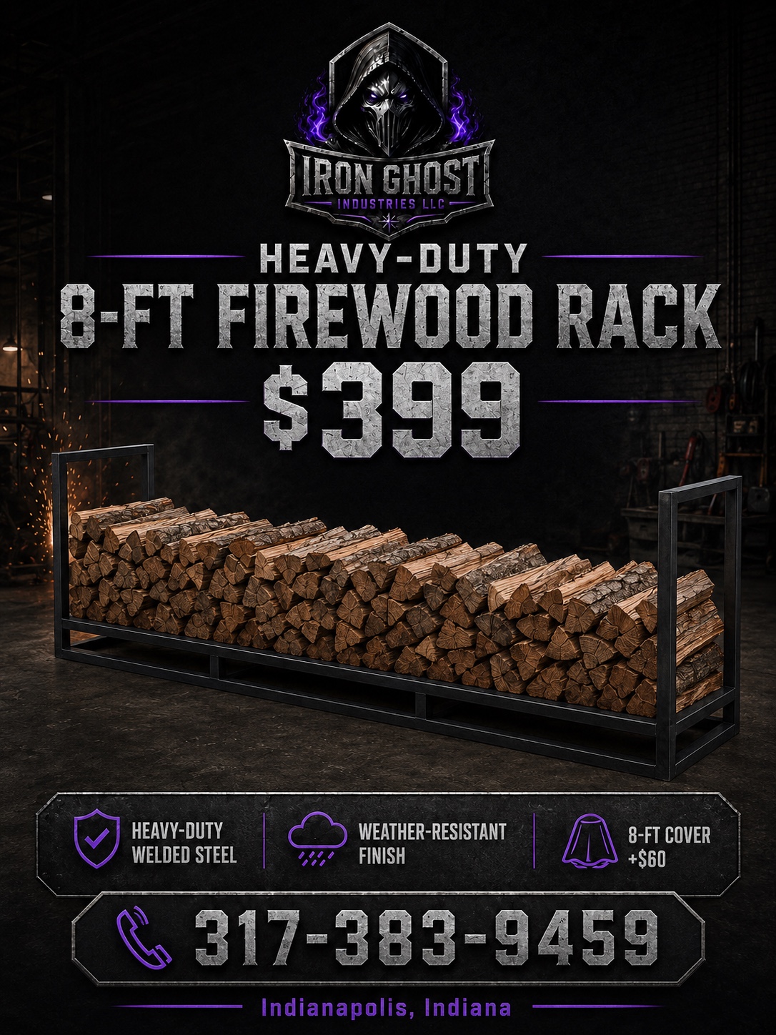 8-Foot Firewood Rack advertisement
