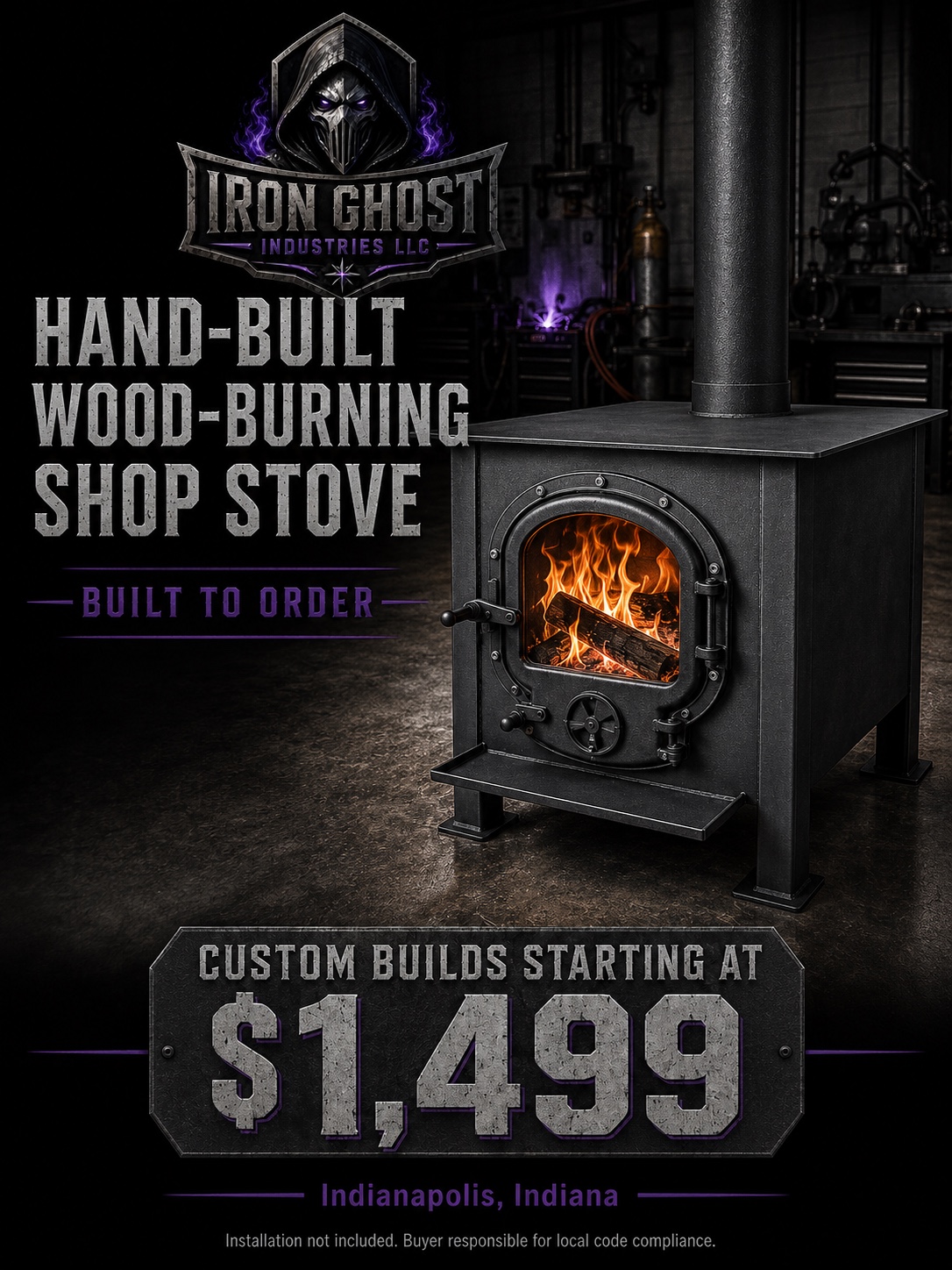Wood-Burning Shop Stove advertisement